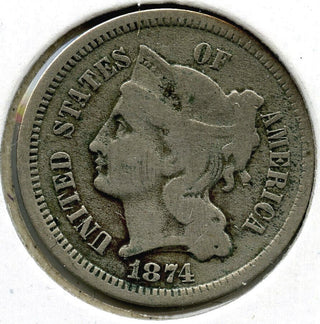 1874 3-Cent Nickel - Three Cents - C349