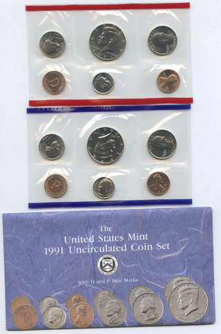 1991 Uncirculated US OGP Mint 12- Coin Set United States Philadelphia and Denver