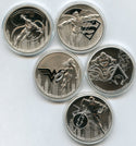 2021 + 2022 Batman Wonder Woman Superman Aquaman Flash 1 Oz Silver Coin Set Niue