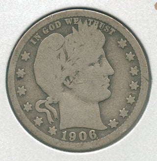 1906-D Silver Barber Quarter 25c Denver Mint - KR152
