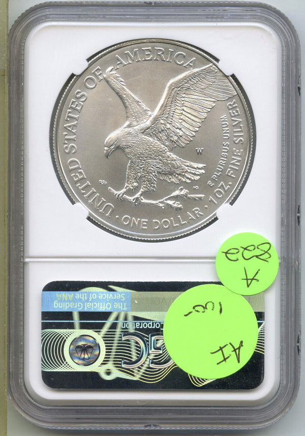 2021-W Burnished Silver Eagle Type 2 NGC MS 69 West Point T2 Certified - A822