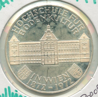 1972 Austria 100th Ann Institute Of Agriculture Silver Proof 50 Schillings-KR510