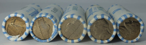 Lot of 5 1989-P Jefferson Nickel 5C Rolls 200 Coins Uncirculated LH150