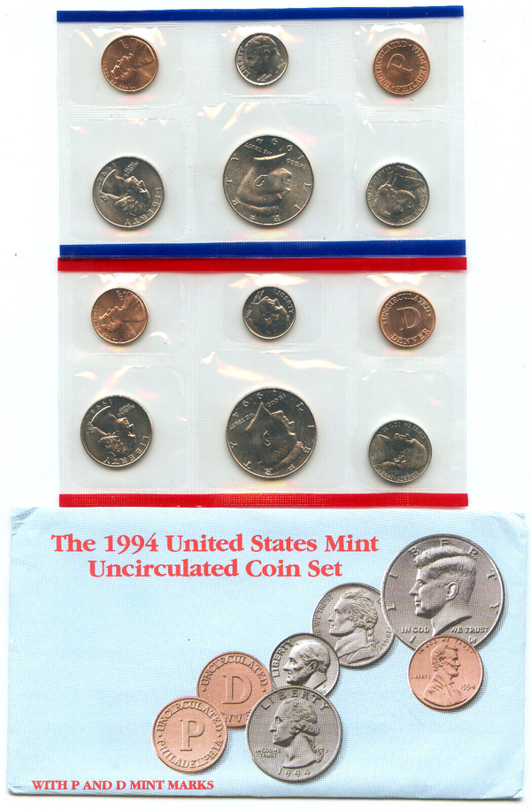 1994 United States Uncirculated US Mint Coin Set - OGP Philadelphia & Denver