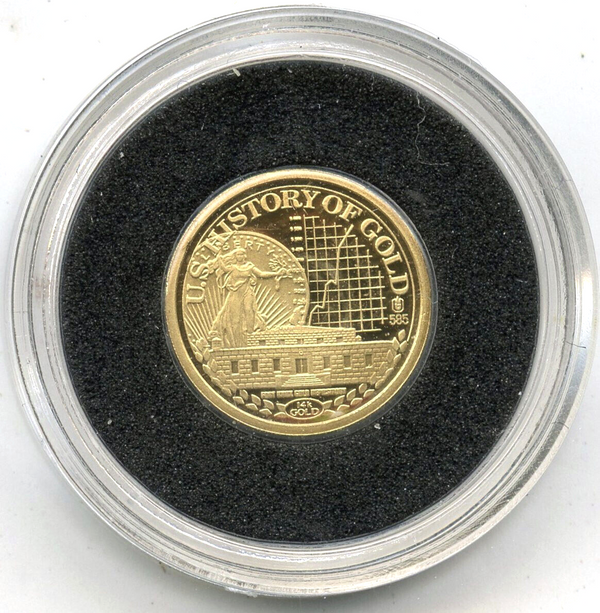 Fort Knox 2010 History of Gold 14k Medal Proof Mini Round - American Mint - G331