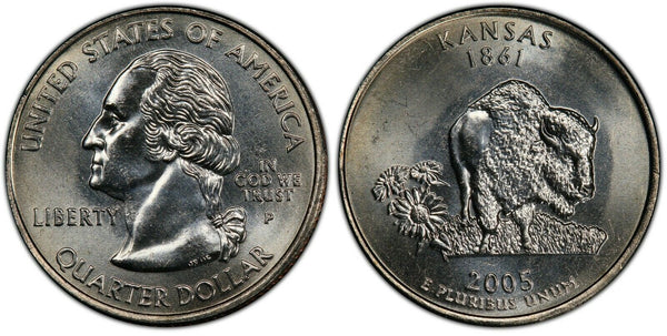 2005-P Kansas Statehood Quarter 25C Uncirculated Coin Philadelphia mint 067