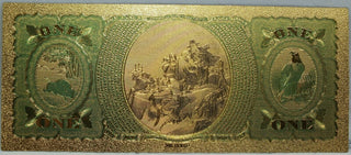 1875 Original Lebanon $1 National Currency Novelty 24K Gold Plated Note 6