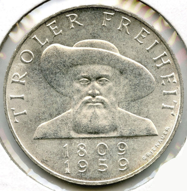 1809 - 1959 Austria Silver Coin - Tiroler Freiheit - 50 Funfzig Schilling - B14