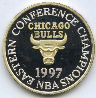 Chicago Bulls 1997 NBA Champions Basketball 999 Silver 1 oz Medal Sports DM916