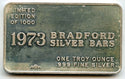 The Arabian Horse 999 Silver 1 oz Art Medal 1973 Bradford Ingot Bar Vintage A103