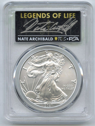 2021 Silver Eagle Type 1 PCGS MS70 Last Day Nate Archibald Legends of Life C203