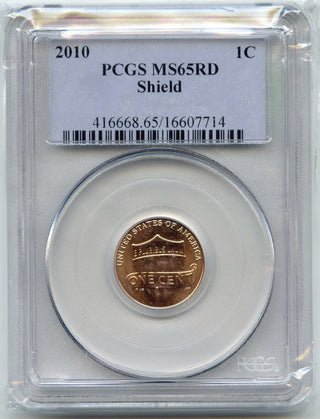 2010 Lincoln Shield Cent Penny PCGS MS65 RD Certified - Philadelphia Mint - G136