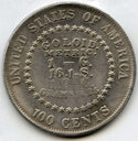 1878 Goloid Metric Dollar 100 Cents Coin Novelty America - E716