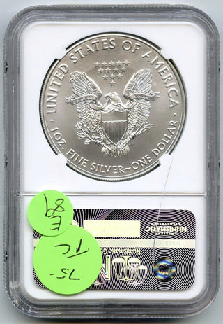 2016 American Eagle 1 oz Silver Dollar NGC MS70 First Day Mercanti Signature E89