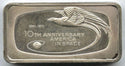 America's 10th Anniversary in Space .925 Sterling Silver Medal Ingot Bar - E477