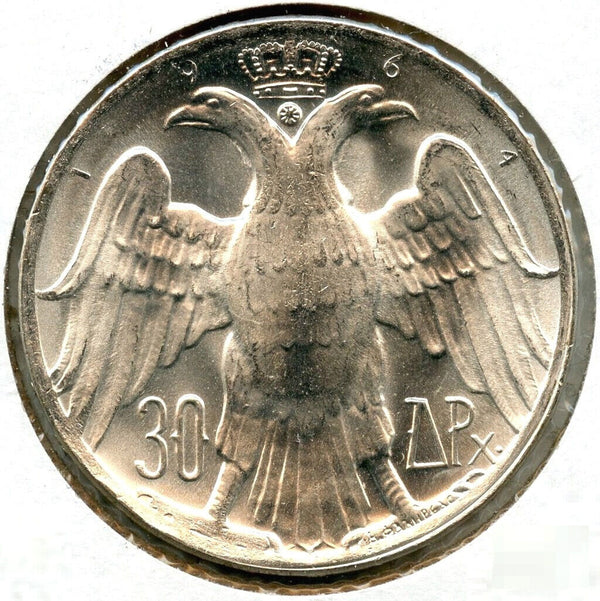1964 Greece 30 Drachmai Coin - Royal Marriage Commemorative - A177