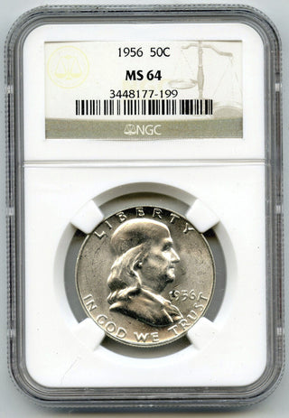 1956 Franklin Silver Half Dollar NGC MS64 Certified - Philadelphia Mint - E957