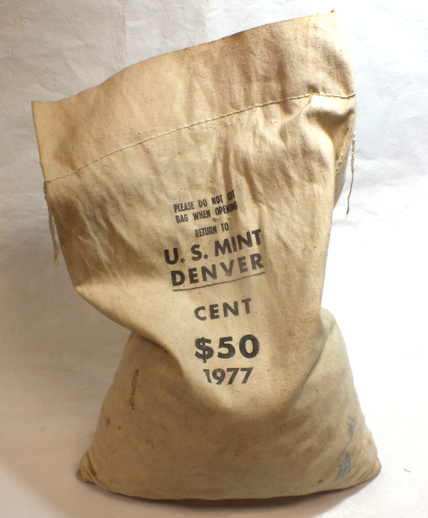 1977- D Lincln Memorial Cent $50 US Mint Sealed Bag -Unopened -Denver -DM415