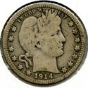 1914 Barber Silver Quarter - Philadelphia Mint - JL766