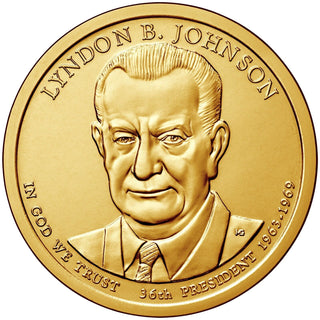2015-P Lyndon B Johnson Presidential US Golden Dollar $1 Coin Philadelphia Mint
