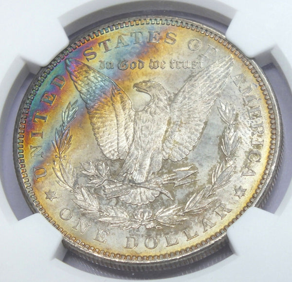 1883 Morgan Silver Dollar NGC MS64 Star - Rainbow Toning Toned Philadelphia A907