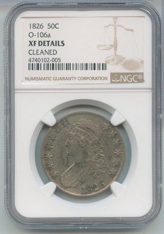 1826-P  O-106a Silver Bust Half Dollar 50c NGC XF Details - Philadelphia - KR555