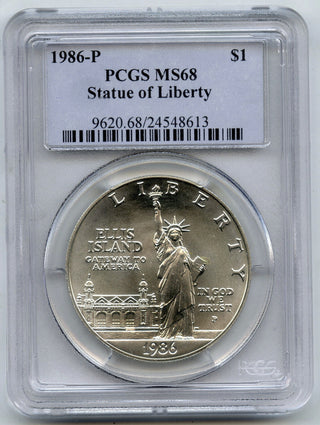 1986 Statue of Liberty Silver Dollar PCGS MS68 Commemorative Philadelphia E305
