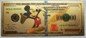 Mickey Mouse Walt Disney $1000000 Note Novelty 24K Gold Foil Plated Bill - LG632