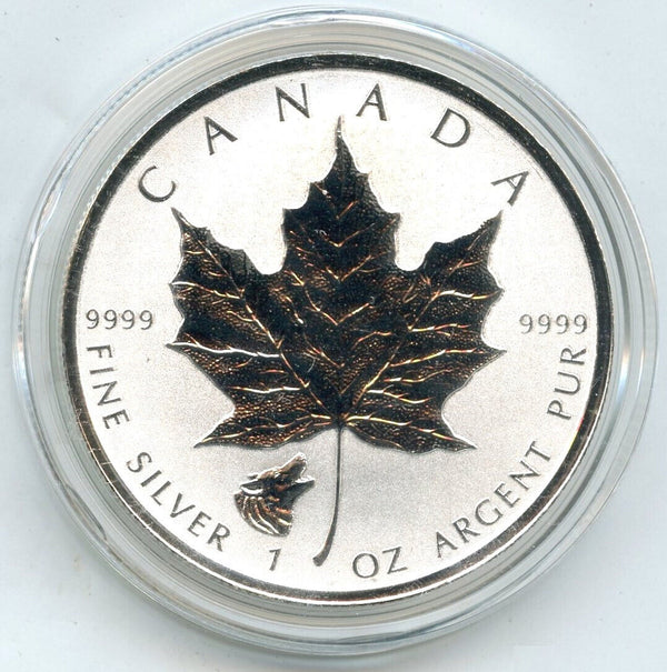 2016 Canada Maple Leaf 9999 Silver 1 oz $5 Coin Wolf Privy - Five Dollars - A202