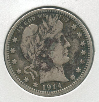 1914-P Silver Barber Quarter 25c Philadelphia  Mint - KR176
