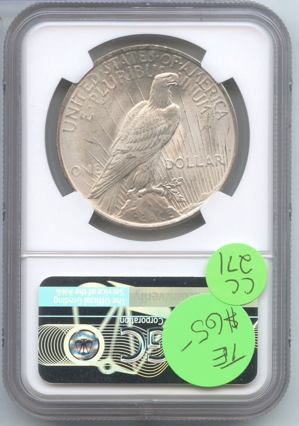 1922 Peace Silver Dollar NGC MS63 Certified - Philadelphia Mint - CC271