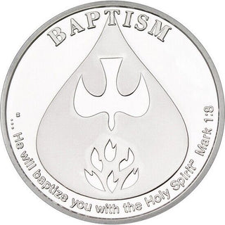 2023 Baptism Christening Christianity 999 Silver 1 oz Religious Medal Round Gift