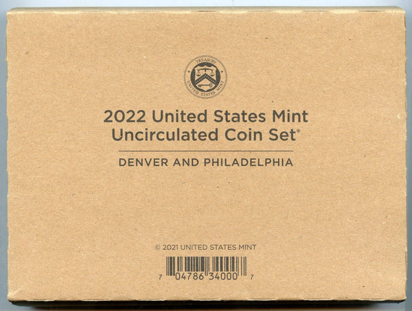 2022 United States Mint Uncirculated Coin Set Philadelphia Denver 14 Coins JP562