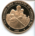 U.S. Becomes More Involved in Vietnam War Bronze Proof Medal Franklin Mint JL196