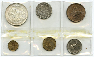 1964 Mexico Coin Set + Silver Peso - Estados Unidos Mexicanos - B162