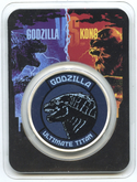 2021 Godzilla Titan Kong 999 Silver 1 oz $2 Coin Niue TEP Colored Colorized B269