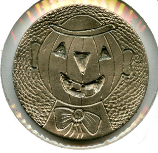 Halloween Scarecrow Hobo Nickel - Pumpkin Jack-O-Lantern Coin - Engraved - AZ860