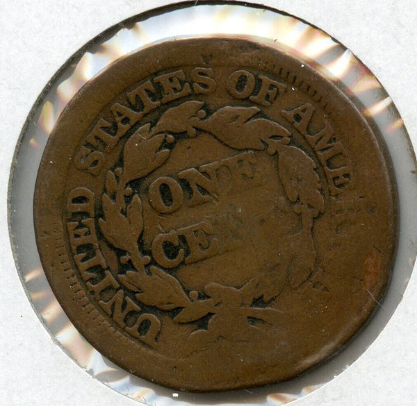 1852 Braided Hair Large Cent US Copper 1c Coin - JP138