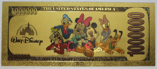 Daisy Duck Walt Disney $1000000 Note Novelty 24K Gold Foil Plated Bill - LH290