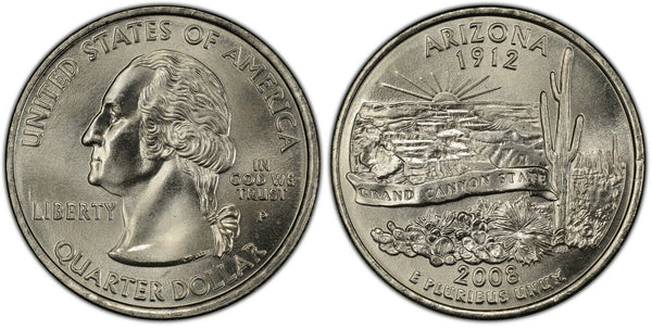 2008-P Arizona Statehood Quarter 25C Uncirculated Coin Philadelphia mint 095