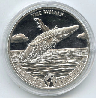 Whale 2020 Congo Coin 999 Fine Silver 1 oz World's Wildlife 20 Francs - G490