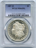 1887-O Morgan Silver Dollar PCGS MS63 PL Certified - New Orleans Mint - A723