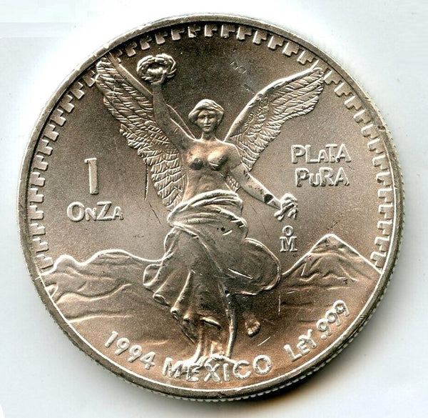 1994 Mexico Onza 999 Silver 1 oz Coin Plata Pura Estados Unidos Mexicanos BQ522