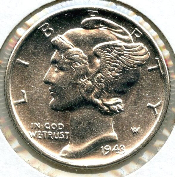 1943 Mercury Silver Dime - Philadelphia Mint - Uncirculated - CC945