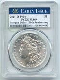 2021-OD Morgan Silver Dollar PCGS MS69 Early Issue 100th Anniversary - CC813