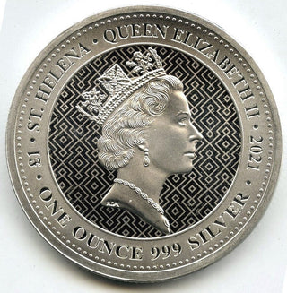 2021 St Helena Queens Virtues UK Victor 999 Silver 1 oz Coin BU Ounce - E462