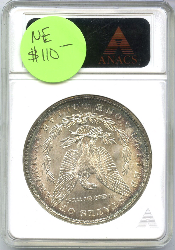 1898-O Morgan Silver Dollar ANACS MS63 Toning Toned $1 New Orleans Mint - DM677