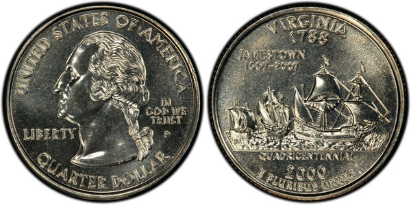 2000-P Virginia Statehood Quarter 25C Uncirculated Coin Philadelphia mint 019