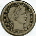 1914-D Barber Silver Quarter - Denver Mint - BQ36