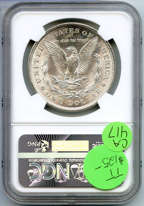 1921 Morgan Silver Dollar NGC MS 63 Certified - Philadelphia Mint - CA417